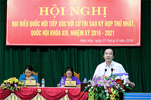 Đại biểu Quốc hội khóa XIV khu vực tỉnh Bắc Giang tiếp xúc cử tri huyện Hiệp Hòa, Việt Yên, Tân Yên